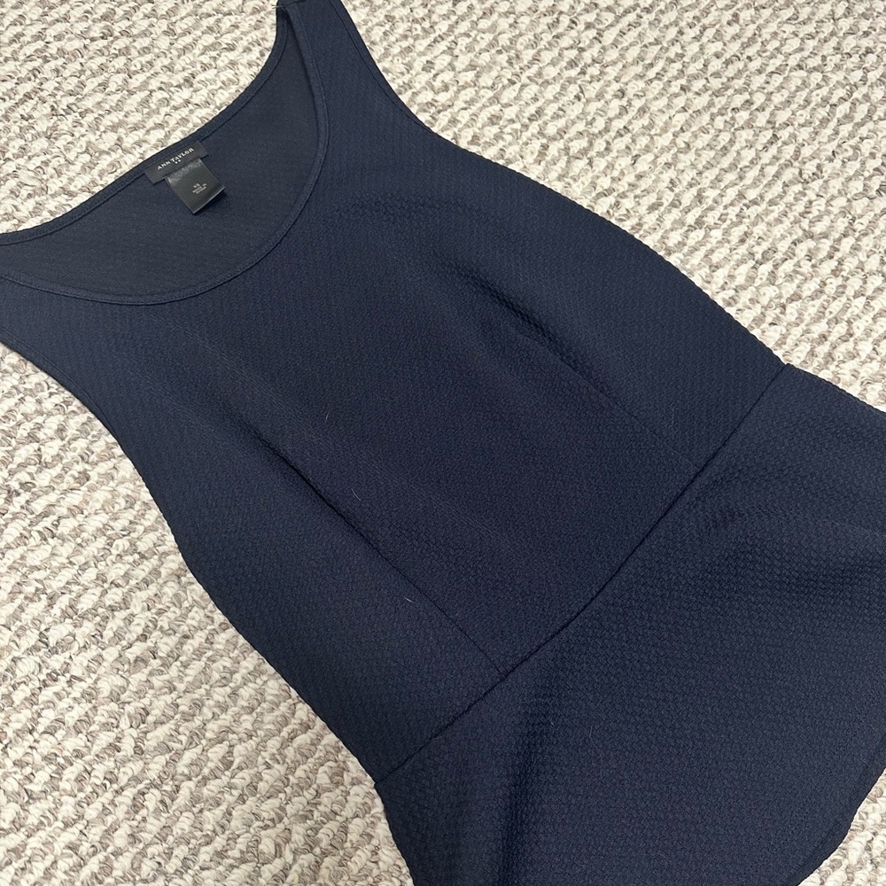 Ann Taylor Dark Navy Peplum Top